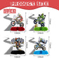 9 Piece Cross Country Motorcycle Honeycomb Centerpiece Table Decoration Racing Theme Children Boy Birthday Party Supplies Photo Booth Props (Bright Silhouette)
