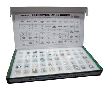 Rocksmins Ro50Pt Set Of 50 Rocks - Igneous, Sedimentary, Metamorphic Geological Collection In Color Box For Education, Birthday 