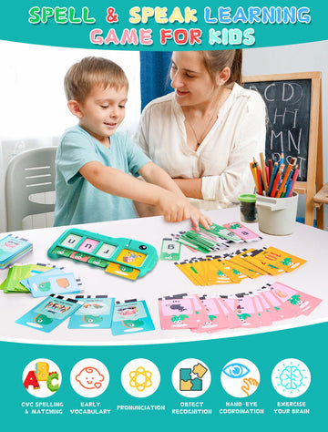 Talking Flash Cards For Toddlers 2-8: Alphabet Learning & Spelling Games With 224 Sight Words - Montessori Sensory Toys For Preschool Boys & Girls, Speech Therapy Toys For Kids With Autism, Ideal Gift