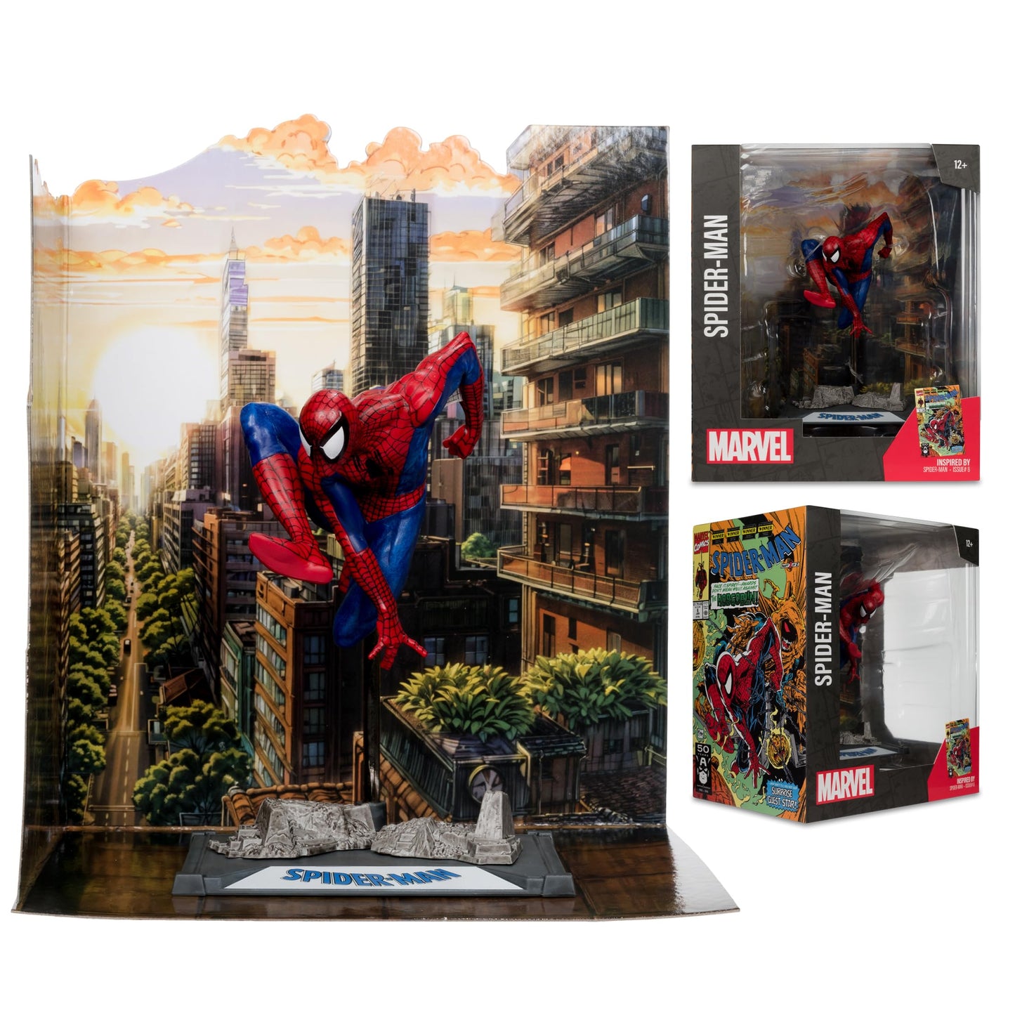 Mcfarlane Toys - Marvel Spider-Man 1:10Th Scale Posed Figure With Scene (Spider-Man #6)
