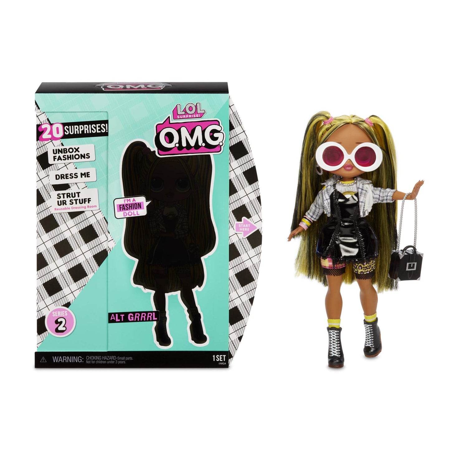 L.O.L. Surprise! O.M.G. Alt Grrrl Fashion Doll With 20 Surprises,Multicolor