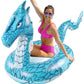 Monsoon [Dragon] Inflatable Pool Floats For Adults Large Ride-On Swimming Pool Float Floatie With Handles - Blue