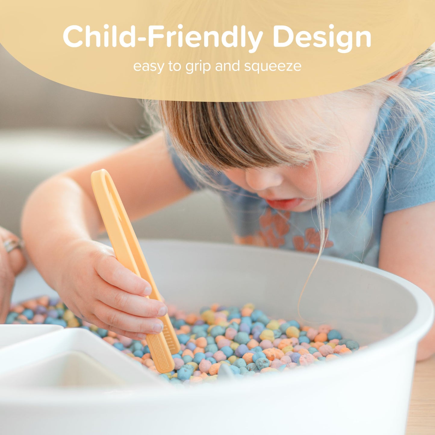 Inspire My Play Coral Silicone Mini Tongs for Kids - Small Toddler Tweezers - Fine Motor Skills Accessories - Model ST3COR
