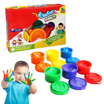 FunBlast Finger Painting Kit, 6 Colors DIY Coloring Hand Paint for Art and Craft Work, Finger Paints for 3+ Year Kids, Finger Pa
