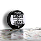 PlayFore Games Circle of Jerks Card Game - Fast-Paced, Funny, Easy to Learn, Tin Can, Black and White