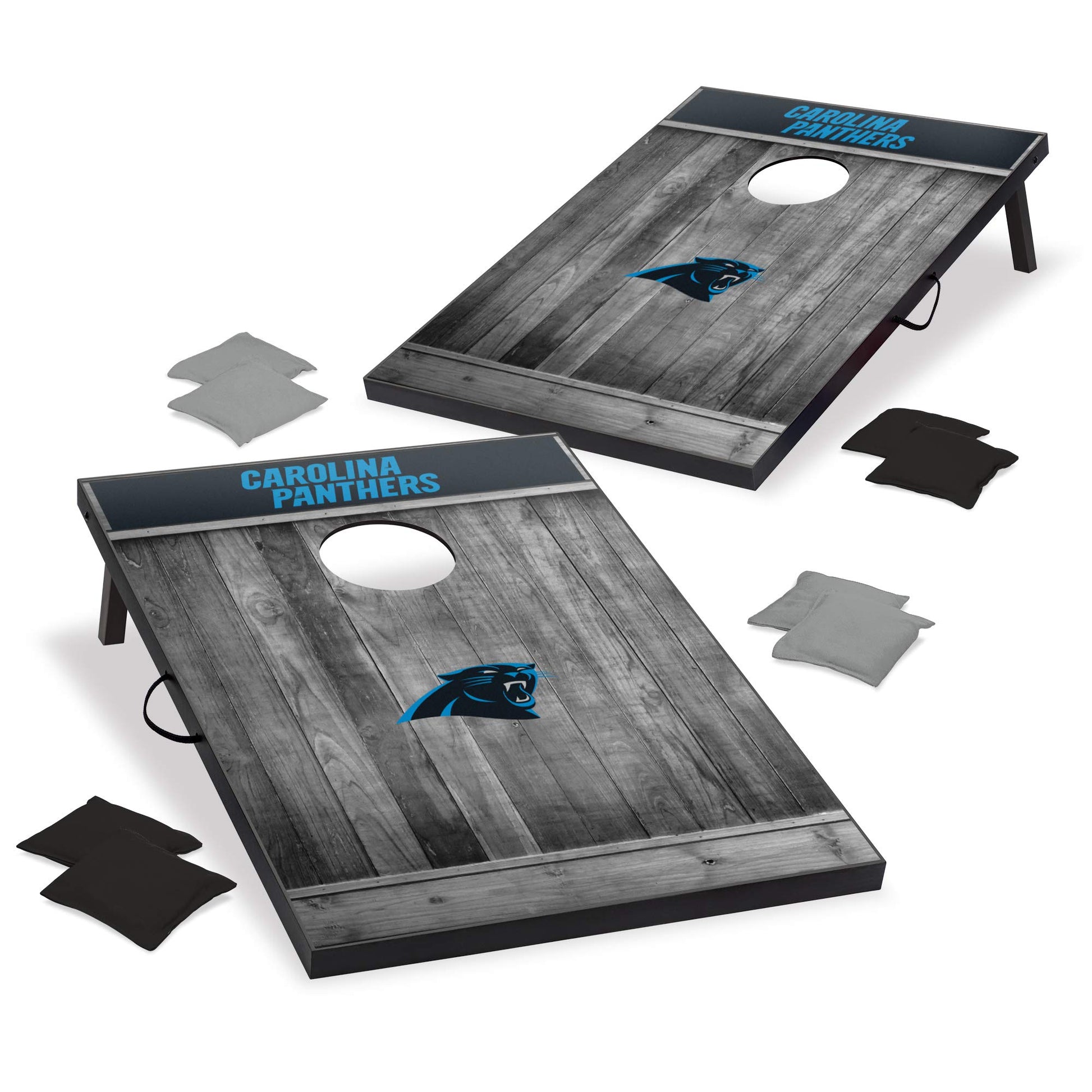 Wild Sports 2'X3' Mdf Wood Nfl Carolina Panthers Cornhole Set - Grey Wood Design
