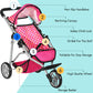 Fash N Kolor Baby Doll Stroller - Adjustable Canopy, Toy Storage, Foldable, Denim Pink, 6 x 1 Inches, Metal