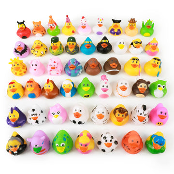 Xy-Wq 50 Pack Rubber Duck For Jeep Ducking - 2' Bulk Floater Duck For Kids - Baby Bath Toy Assortment - Party Favors, Birthdays, Bath Time, And More (50 Varieties)