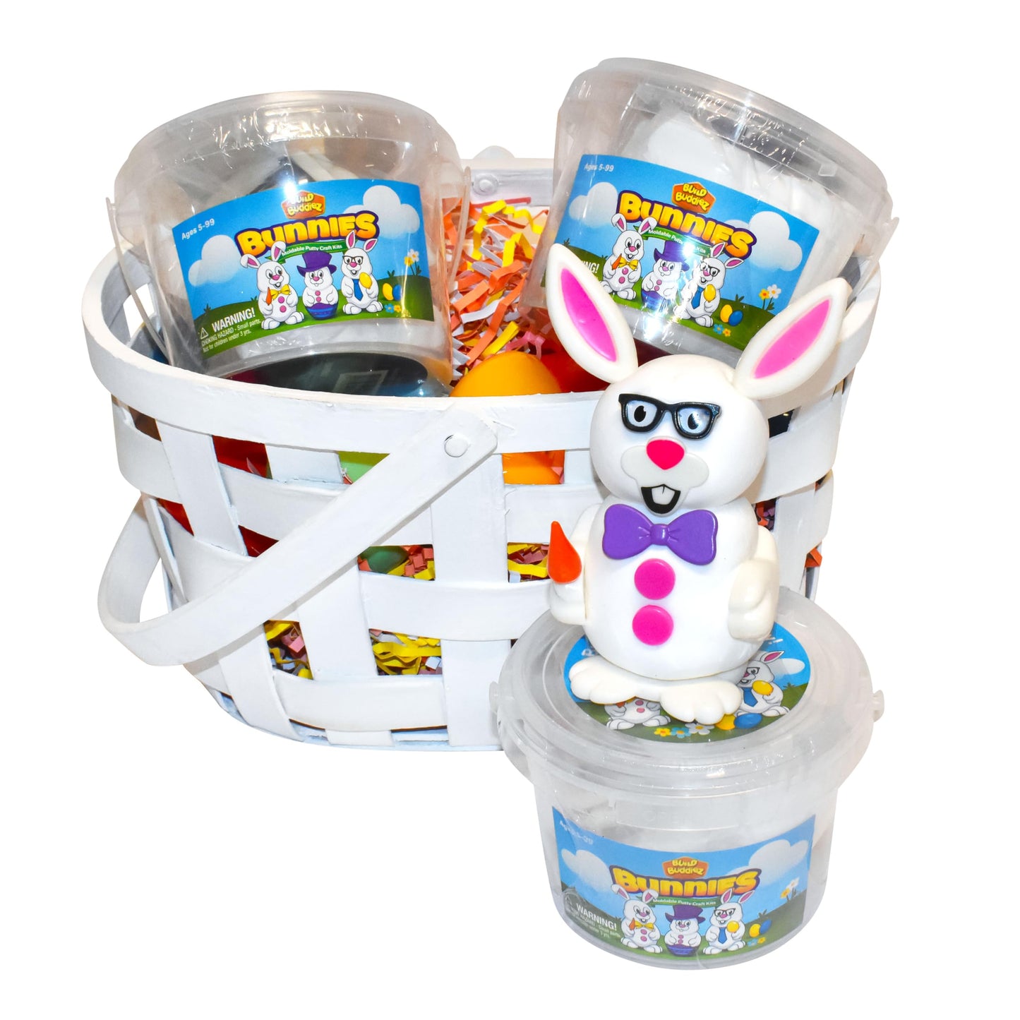 Build Buddiez Bunnies Craft Kit 12 Pack - 12 Putty Party Pack Great for Easter Baskets, Birthdays, Loot Bags, Events, and Arts &