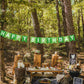 Green Happy Birthday Banner Greenery Theme Birthday Party Bunting Supplies Signs For Birthday Garland Nursery Hanging Decoration