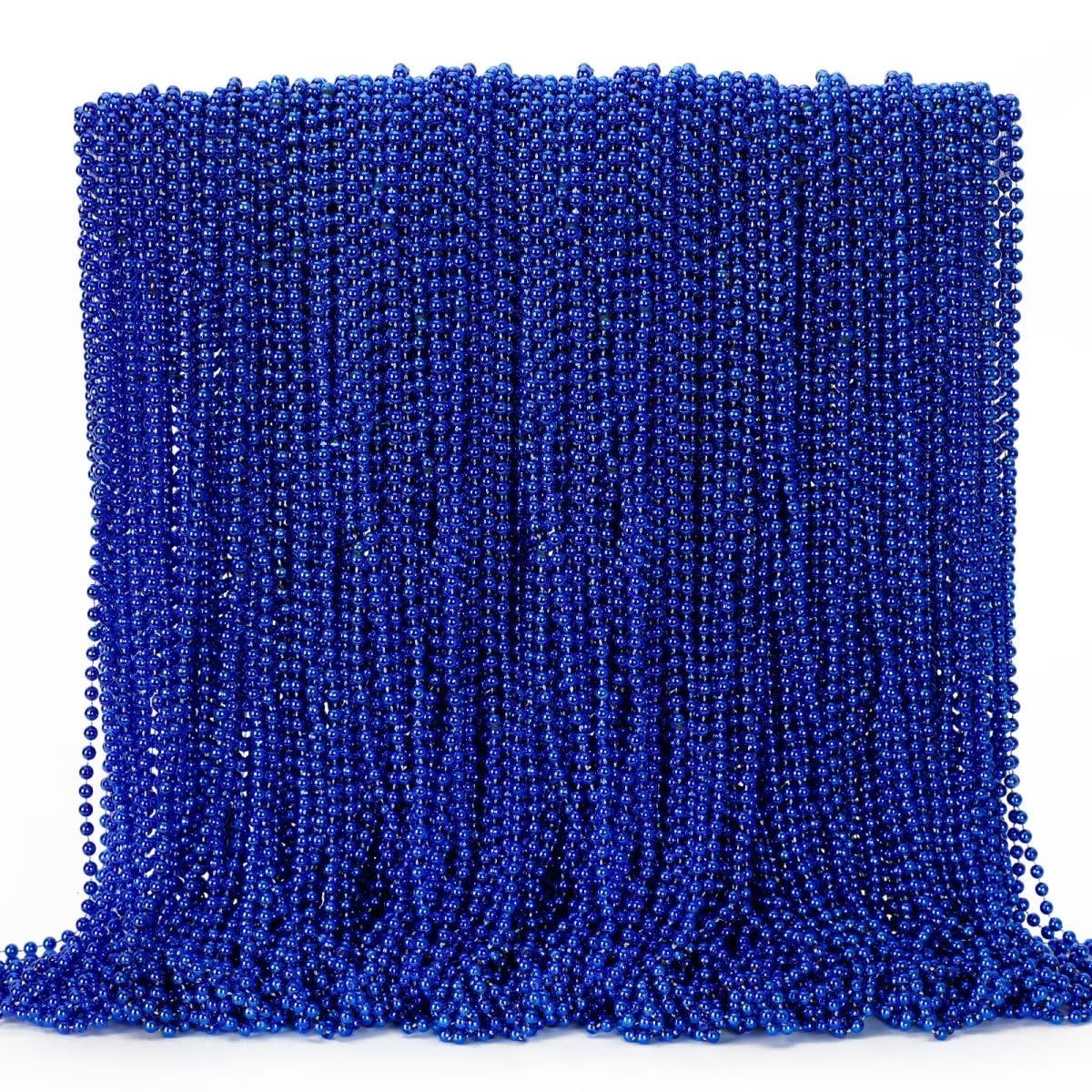 144PCS Christmas Bead Necklace, Blue Bead Necklaces Stuff, 33'' Mardi Gras Beads Necklace Costume, Festival Parade Throw Accesso