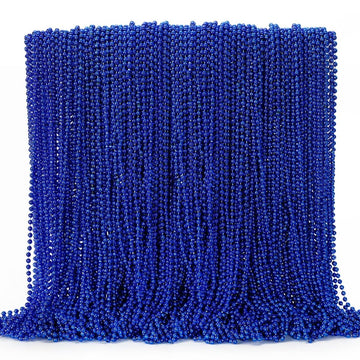 144PCS Christmas Bead Necklace, Blue Bead Necklaces Stuff, 33'' Mardi Gras Beads Necklace Costume, Festival Parade Throw Accesso
