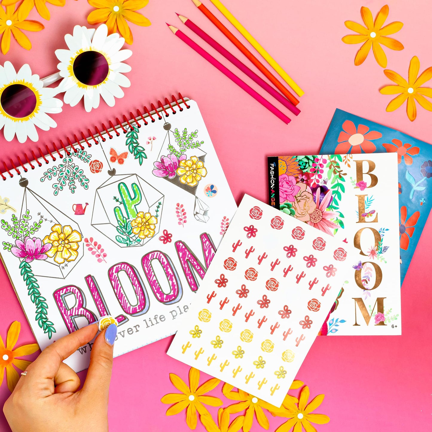 Fashion Angels 1,000+ Bloom Sticker Book, Includes Fun & Colorful Craft Flower Stickers, Ideal For Accessorizing Kids & Adults Notebooks, Scrapbooks & More