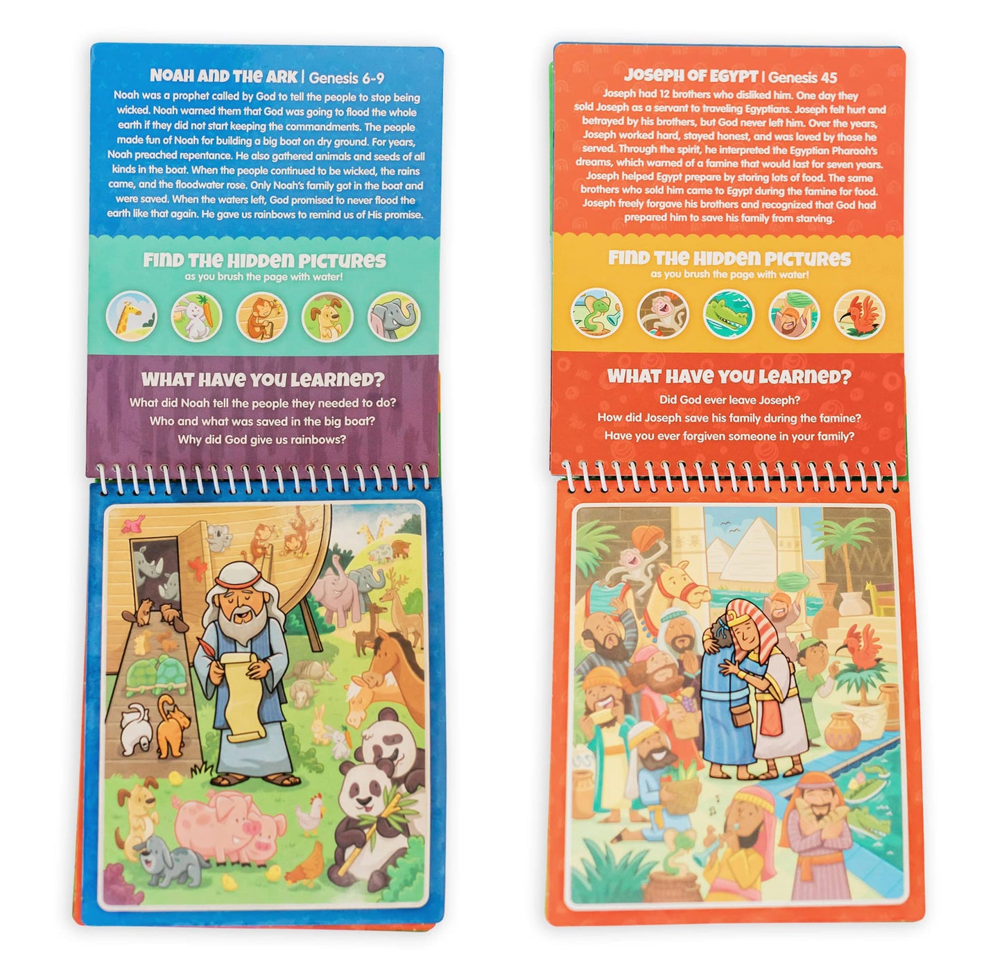 Kangatoys Aqua Brush 2 Pack | Old Testament #1 And Old Testament #2 Color With Water Activity Books, Bible School, Preschool, El