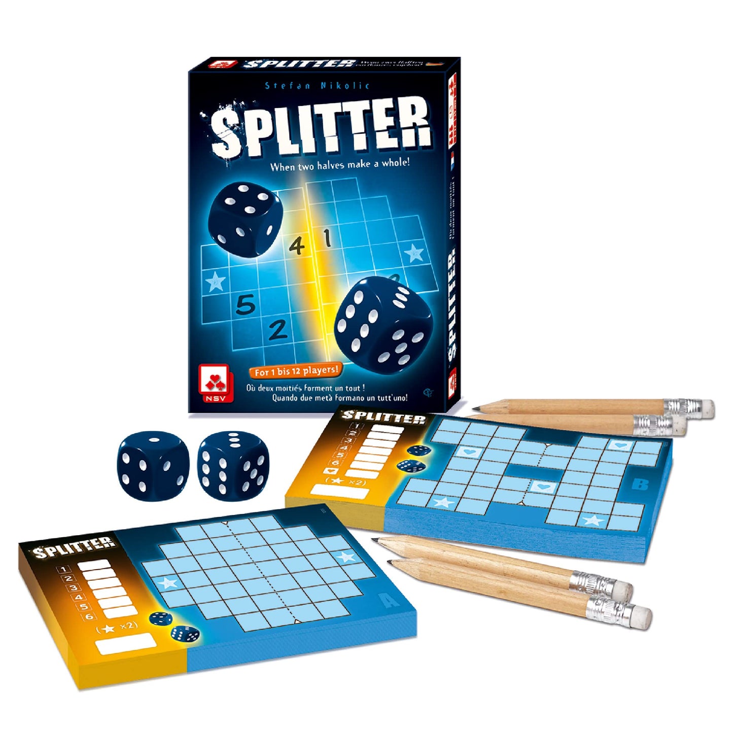 Splitter Dice Game - A Symmetrical Challenge Of Numbers And Strategy, Roll-And-Write Puzzle Game, Family Game For Kids And Adult