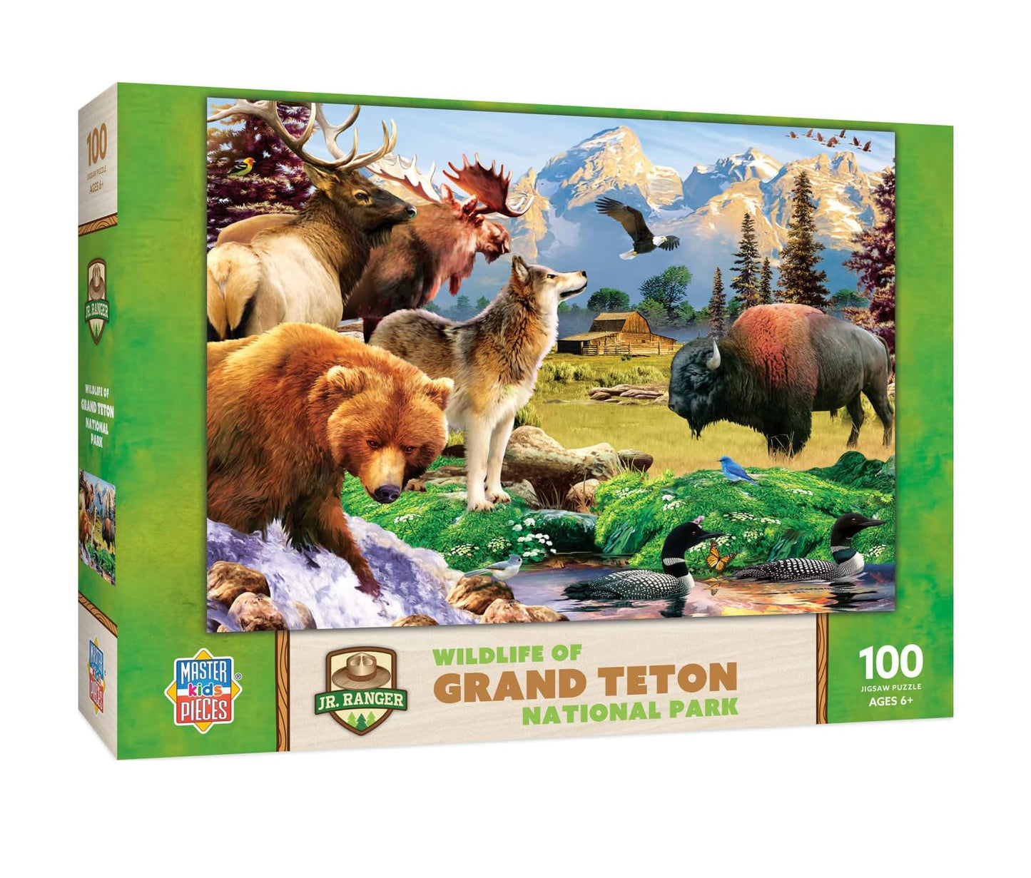 Masterpieces 100 Piece Jigsaw Puzzle For Kids - Grand Teton National Park - 14''X19''