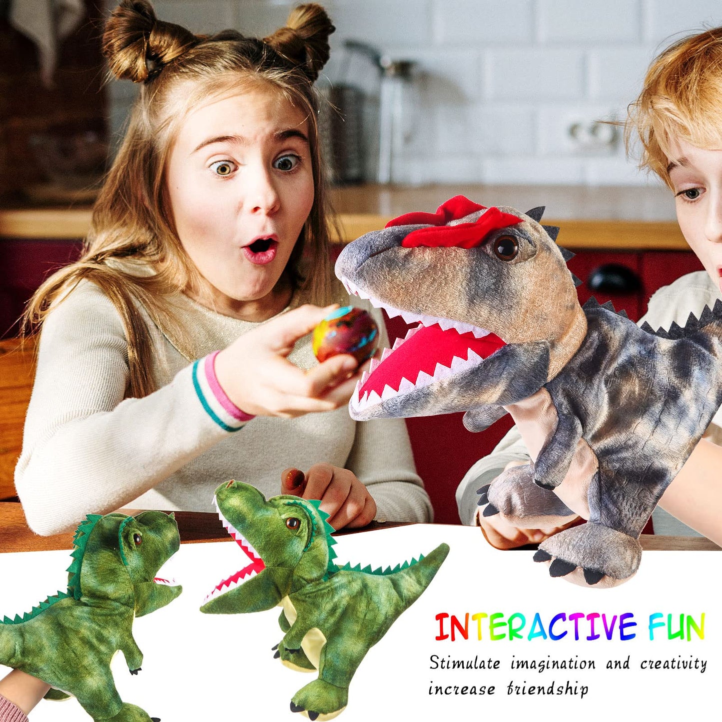 Animal Hand Puppets 11 Inch Sea Turtle Plush Dinosaur Animals Hand Puppet Toys Role-Play Toy Puppets For Kids Storytelling Imagi
