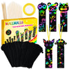 Mallmall6 70Pcs Animal Scratch Bookmarks Scratch Diy Hang Tags Party Favors Theme Birthday Party Classroom School Supplies Decorations Crafts Kit For Kids