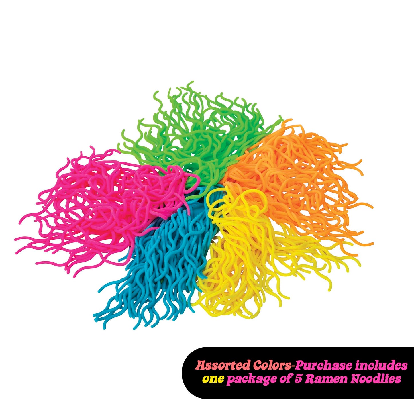 Schylling Needoh Ramen Noodlies - Sensory Squeeze Toy - Contains 5 Noodle Clumps - 8.5'' Long - Multicolored (Pack Of 1)