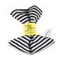 Baby Paper Crinkle Teether Toy - Non-Toxic Washable, 6x6 Inch, Black and White Stripes, Model BP106
