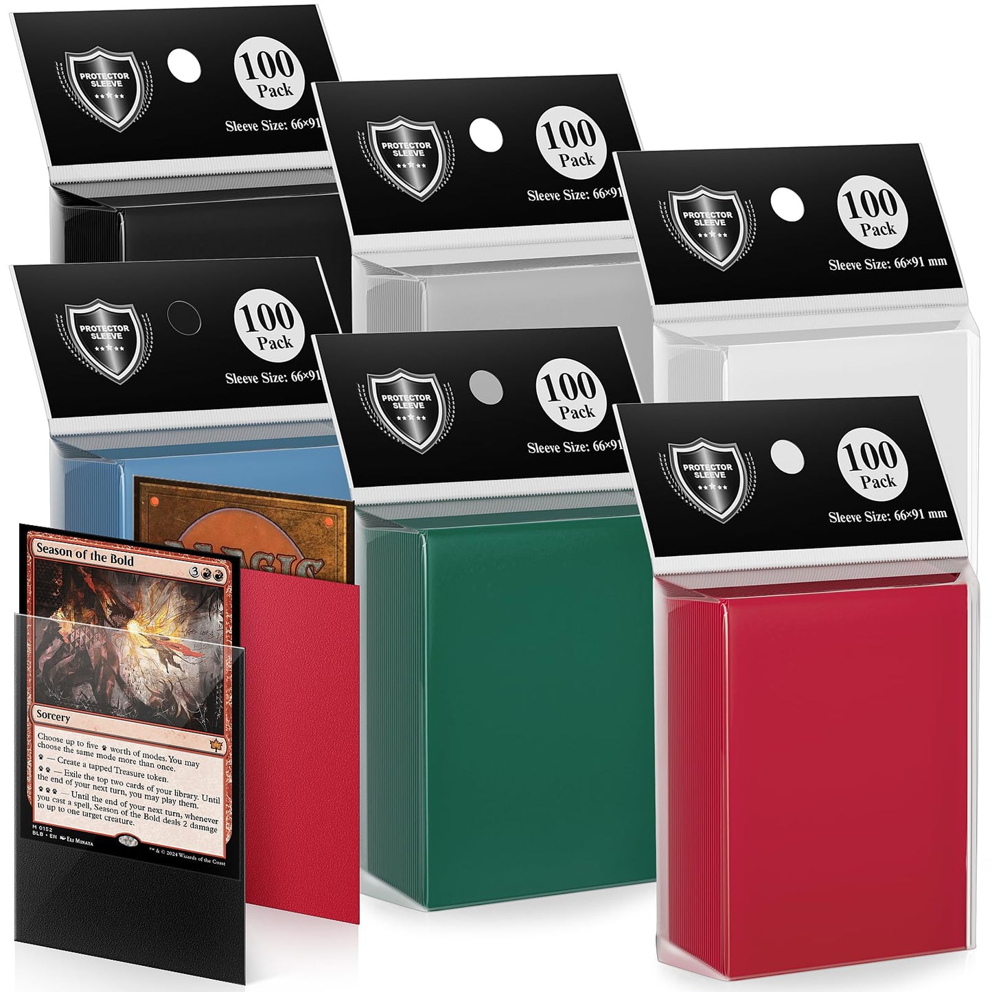 600 Pack Card Sleeves, Matte Dual Trading Card Sleeves With Opaque Back & Smooth Shuffle, Tear Resistant Card Protectors For Mtg