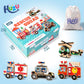 Huzu Emergency Vehicles 3D Puzzle Toy, Rescue Squad Wooden Snap Button Connection Building Blocks For Kids 3-8, Fire Truck Ambul