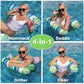 Wernnsai 2 Pack Inflatable Pool Floats - Water Hammock For Adults Fabric Mesh Pool Floaties Multi-Purpose 4-In-1 Saddle Lounge C