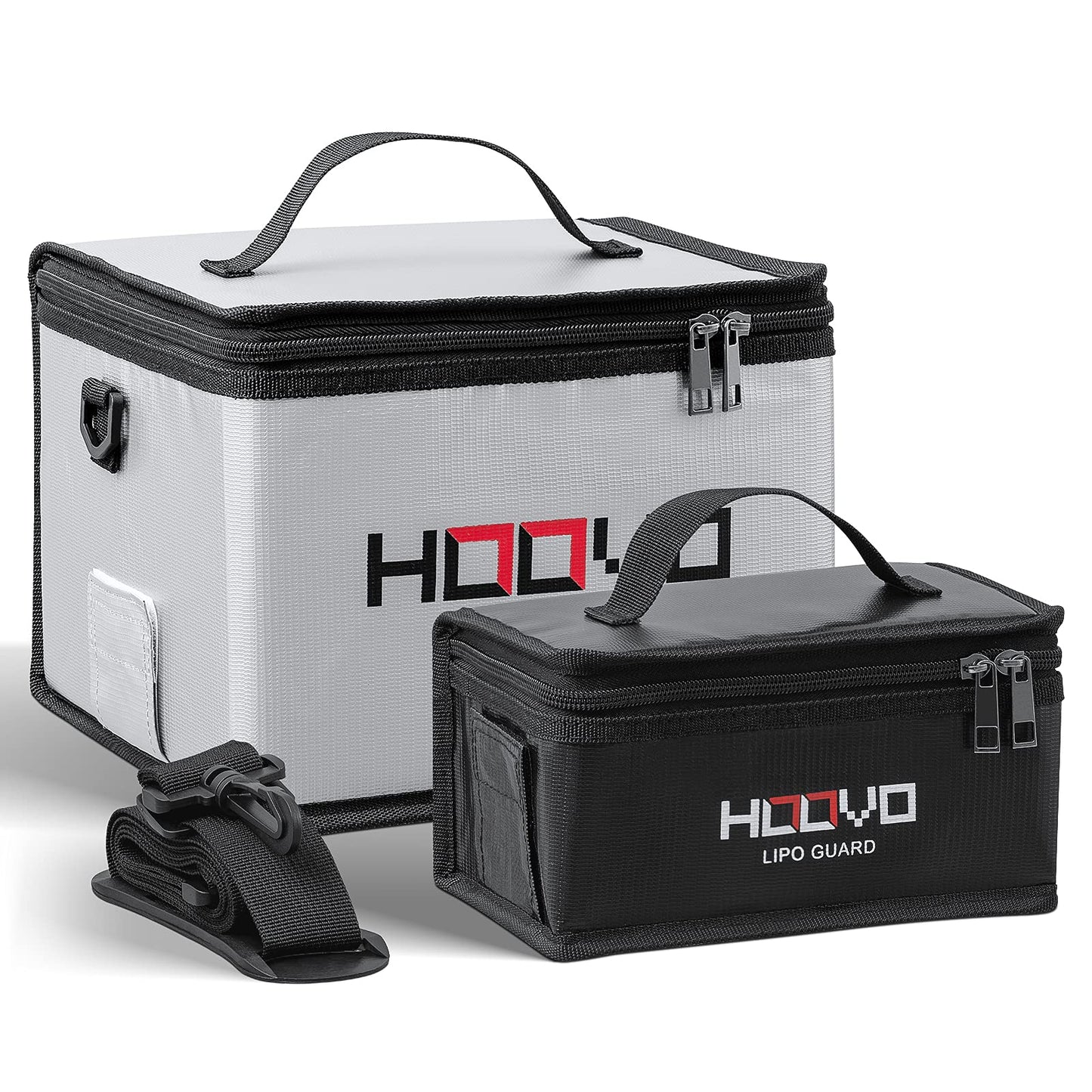 HOOVO Lipo Bag Fireproof Explosionproof Lipo Battery Safe Bag LiPo Guard Safe Bag for Lipo Battery Storage and Charging with Dou