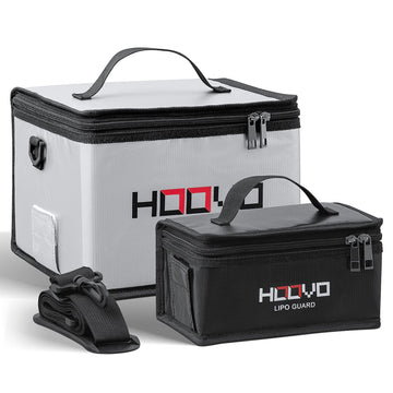 HOOVO Lipo Bag Fireproof Explosionproof Lipo Battery Safe Bag LiPo Guard Safe Bag for Lipo Battery Storage and Charging with Dou