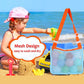 UTTPLL Mesh Beach Bag Adjustable Kids Quick Dry Colorful Net Tote for Seashell Collecting Beach Totes Swimming Accessories for T