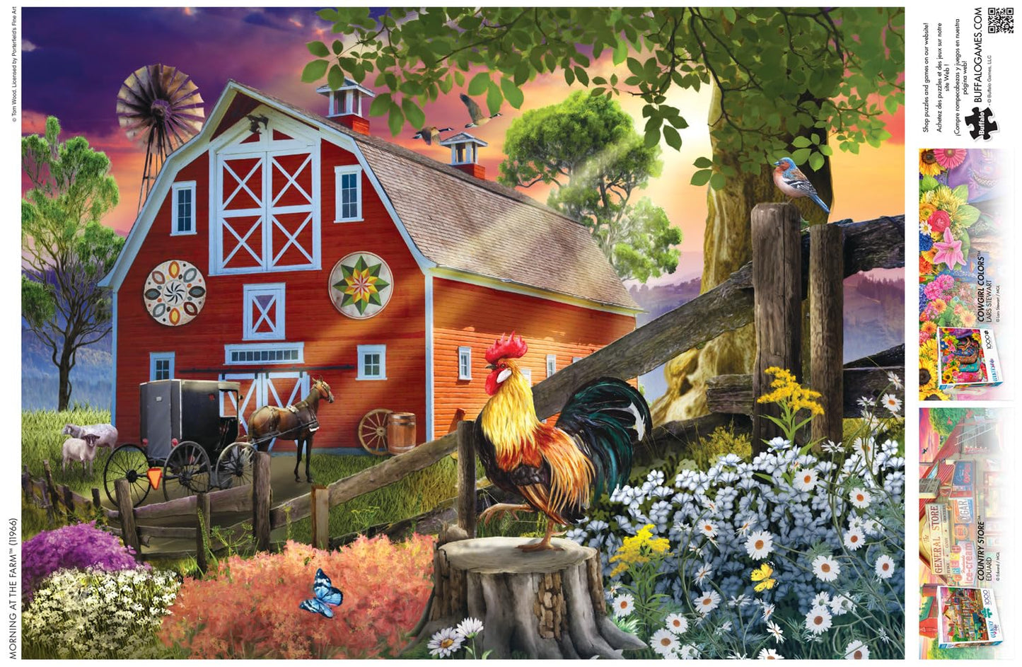 Buffalo Games - Tom Wood - Morning At The Farm - 1000 Piece Jigsaw Puzzle For Adults -Challenging Puzzle Perfect For Game Nights - Finished Size Is 26.75 X 19.75
