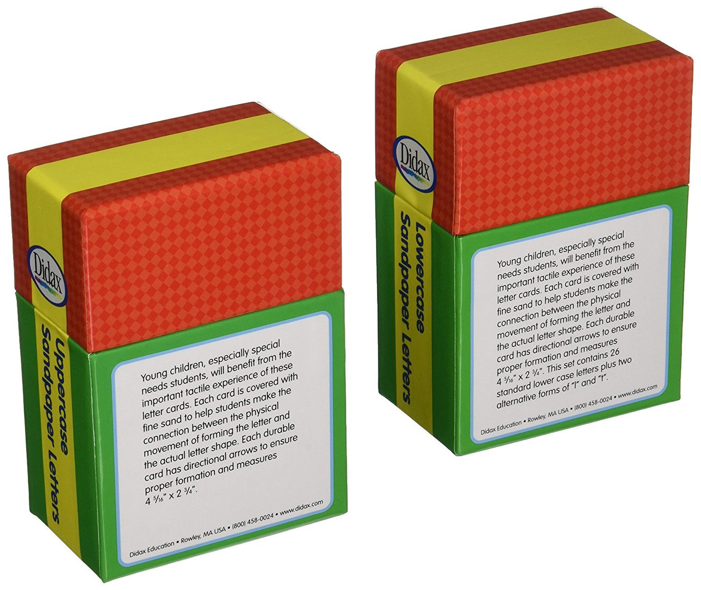 Didax Sandpaper Letters Set - 54 Tactile Alphabet Cards for Pre-K to 1st - Uppercase & Lowercase - Medium - Model 2-902