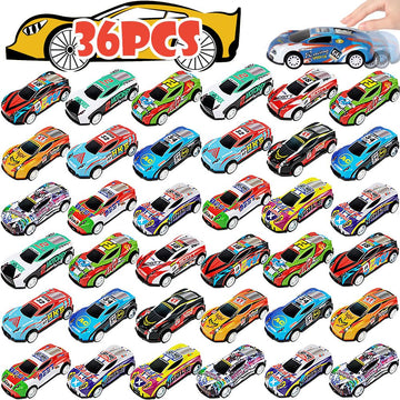 36 Pack Pull Back Toy Cars, Mini Die-Cast Race Cars Vehicles Bulk, Party Favor Cars Toys, Goodie Bag Stuffers, Pinata Fillers, T