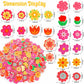 Julbear Flower Foam Sticker, 300Pcs Bulk Spring Self-Adhesive Foam Stickers Colorful Mixed Stickers For Kids Party Diy Crafts Fa