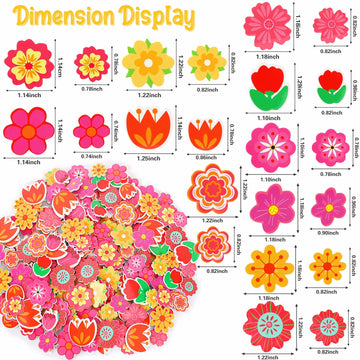 Julbear Flower Foam Sticker, 300Pcs Bulk Spring Self-Adhesive Foam Stickers Colorful Mixed Stickers For Kids Party Diy Crafts Fa