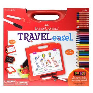 Faber-Castell Do-Art 3-In-1 Travel Easel - 30 Piece Tabletop Easel For Kids With Art Supplies, Multicolor