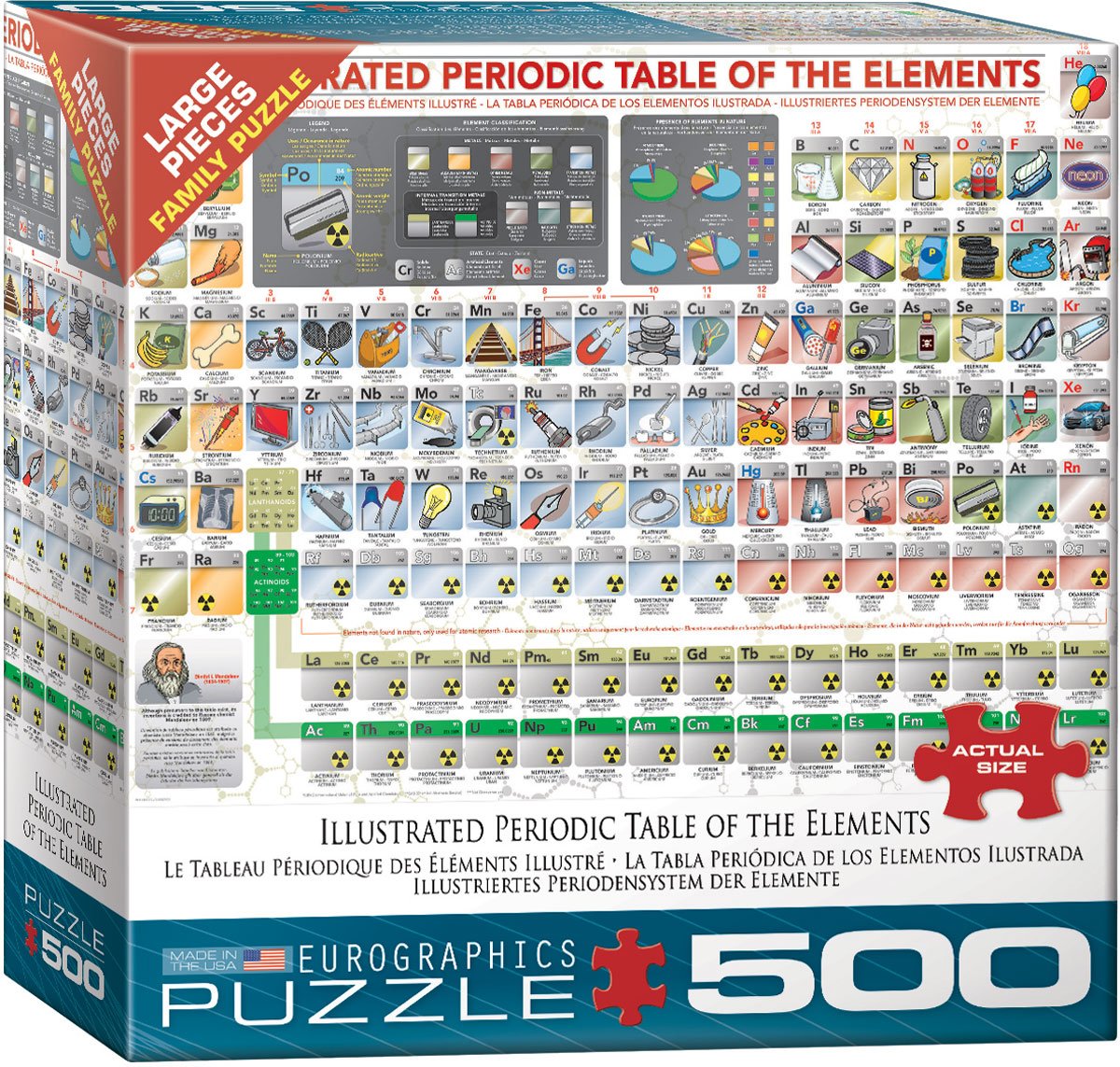 Eurographics (Eurhr) Illustrated Periodic Table Of The Elements 500Piece Puzzle 500Piece Jigsaw Puzzle, Multicoloured (6500-5355
