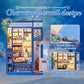 CUTEBEE DIY Book Nook Kit - Miniature House for Adults & Teens, Colorful Wood with LED Light, Model SD01-DC-SD02