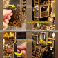 Ourmiao Book Nook Kit Mechanical Rhythm, Diy Booknooks Kit For Adults With Sensor Lights, Bookshelf Diorama Miniature Scenes Ins