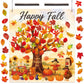 80UncleKimby 74Pcs Fall Thanksgiving Tree Craft Kit - DIY Felt Thankful Tree with Autumn Maple Leaves Ornaments for Bulletin Boa