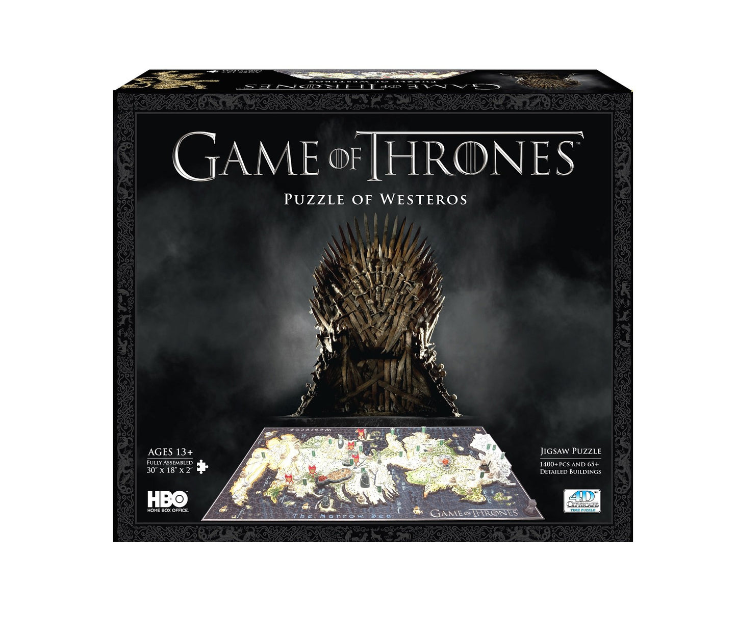 Ventura Games 4D Cityscape Game of Thrones 3D Mini Puzzle (350 Pieces) - Westeros Model 51001, Cardboard Construction