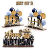 Lingteer Happy 10Th Birthday Gold Acrylic Table Topper Centerpieces Set - Cheers To Ten Years Old Birthday 10Th Bday Party Gift Decorations.