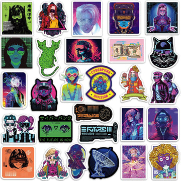 Cyberpunk Stickers For Laptop Cyberpunk Stickers For Water Bottles Waterproof Cyberpunk Stickers Pack (75 Pcs)