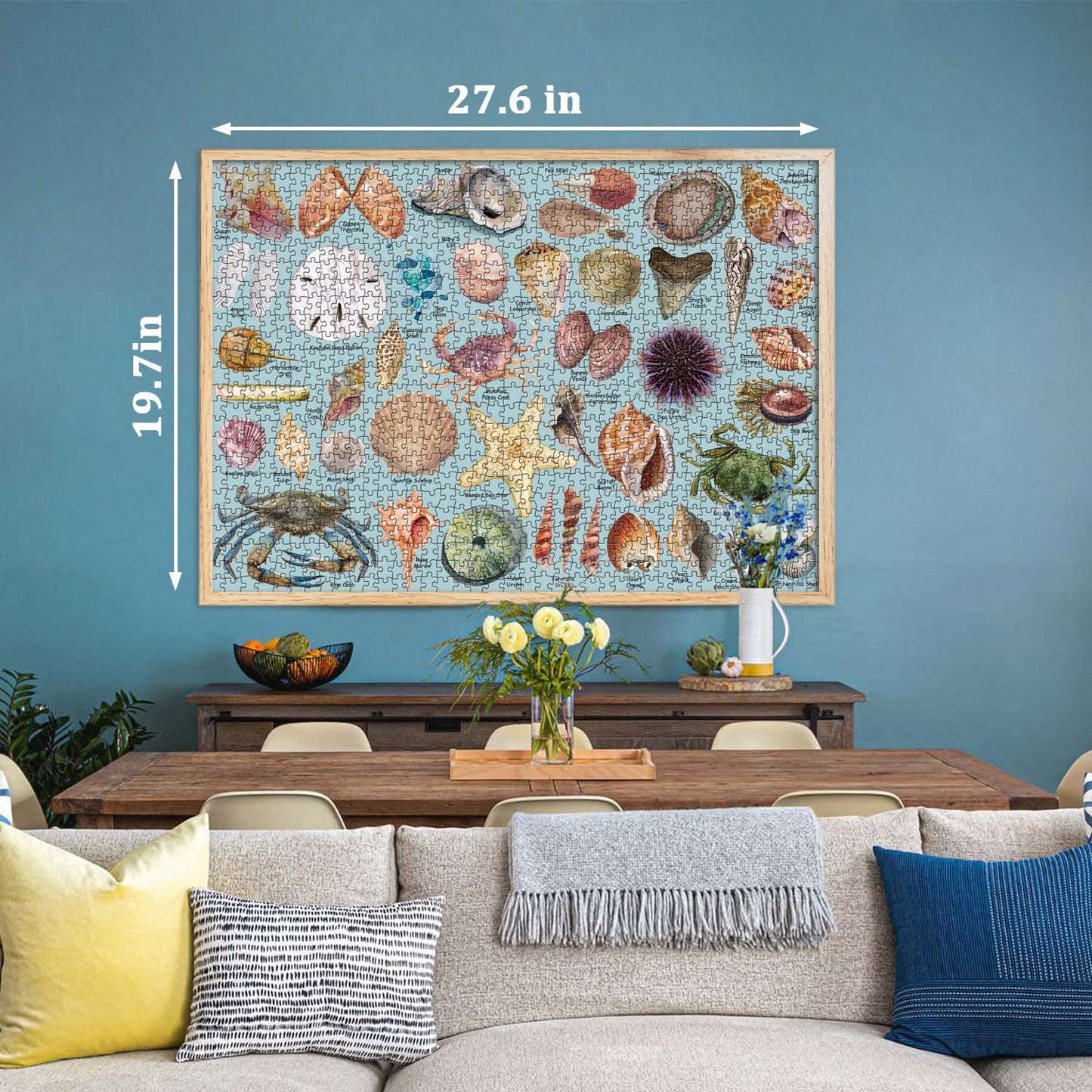 Sea Shells Puzzles For Adults 1000 Pieces, Beach Puzzle Featuring 41 Colorful Seashells, Ocean Scenes Jigsaw Puzzles Includes Se