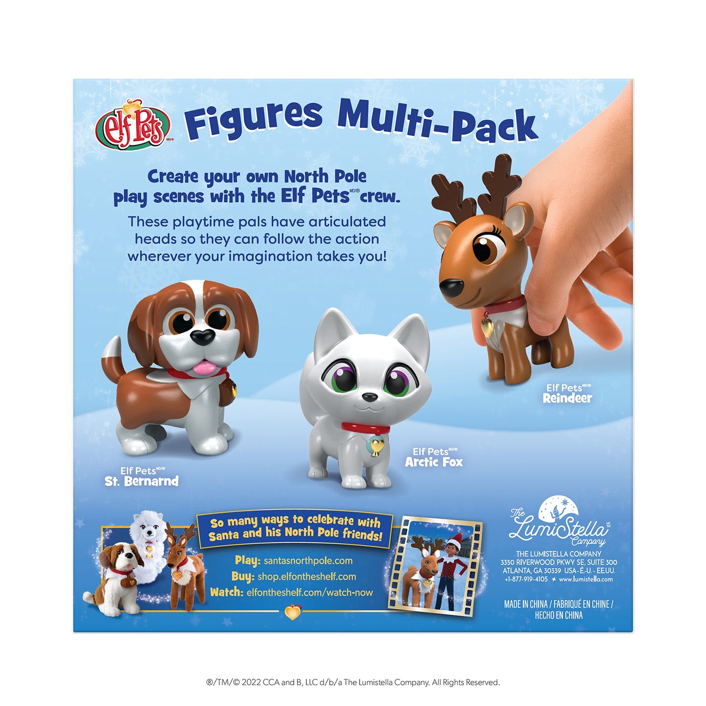 The Elf On The Shelf - Elf Pets Figures Multipack Includes St. Bernard, Reindeer, And Arctic Fox!