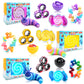 Cevioce 15Pcs Fidget Toys Adults Pack,Stocking Stuffers For Teens Boys Girls,Autism Sensory Toys With Fidget Spinner Slug Magnetic Rings,Squishy Fidget Toys Adhd Stress Relief,Party Favor For Kid-Bpy