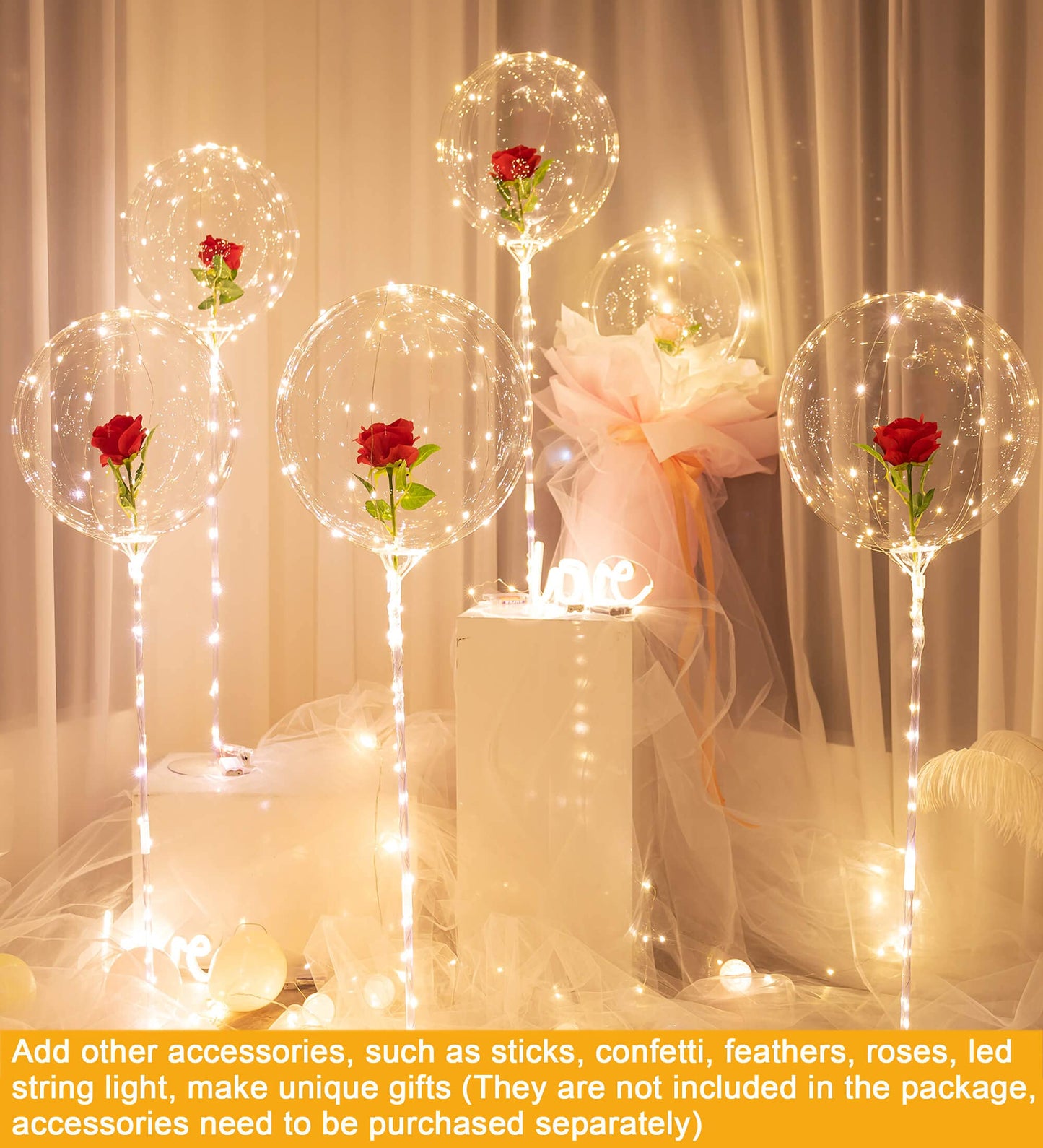 36 Inch Bobo Balloons Bubble Balloons, 4 Pcs Clear Bobo Balloon, Large Transparent Bubble Balloon For Christmas Wedding Birthday
