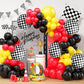 Race Car Balloon Arch Garland Kit, Red Yellow Black Balloon Arch Kit, Race Car Balloons Race Car Theme Party Decorations, Red Ye