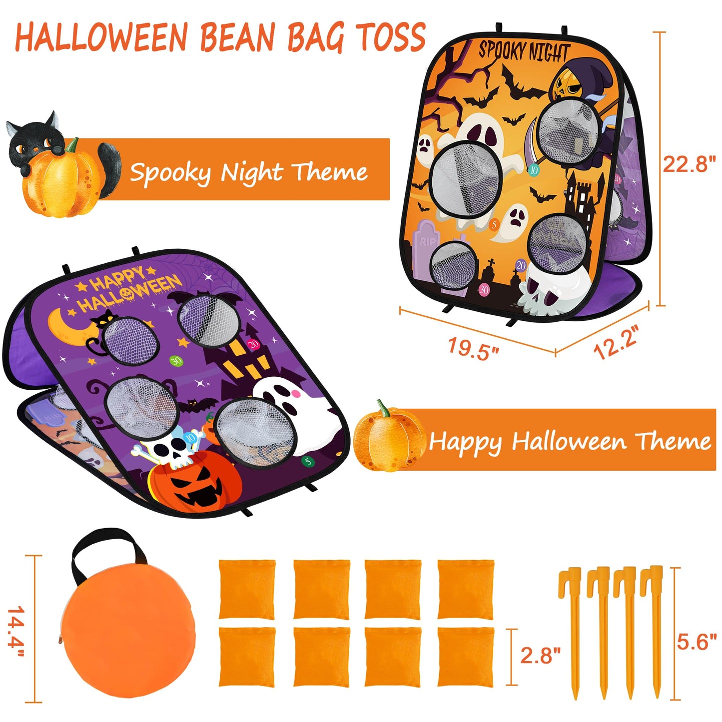Halloween Games For Kids Party, Spooky Grim Reaper Bean Bag Toss Games Halloween Party Games Favors Carnival Games For Kids Scho