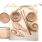 SimplytoPlay Sensory Bin Tools, Montessori Toys for Toddlers, Waldorf Toys, Wooden Scoops and Tongs for Transfer Work and Fine M
